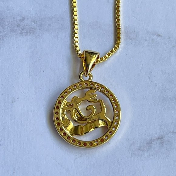 Gold Plated CAPRICORN‎ Sing Zodiac Horoscope Pendant Necklace - Picture 3 of 11